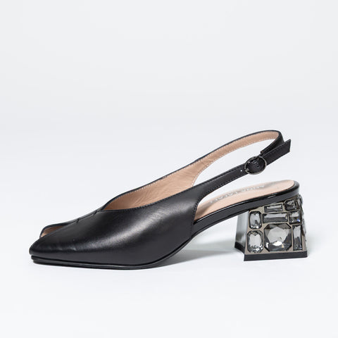 Jewel Heel Sandals with Strap