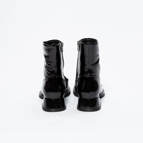Botine Statement din Piele Naturală Lăcuită și Păr de Ponei
