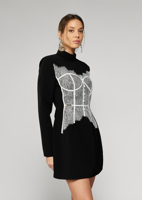 Corset-Style Lace Dress