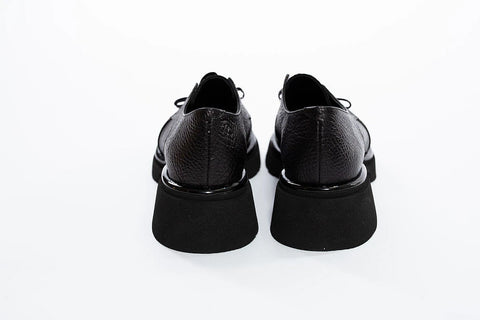 Pantofi loafers negri cu platformă discretă - Annalafaet