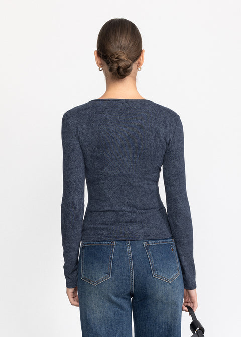 Bluza cambrata cu decolteu in V si benzi  5085