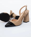 Pantofi din piele cu toc asimetric