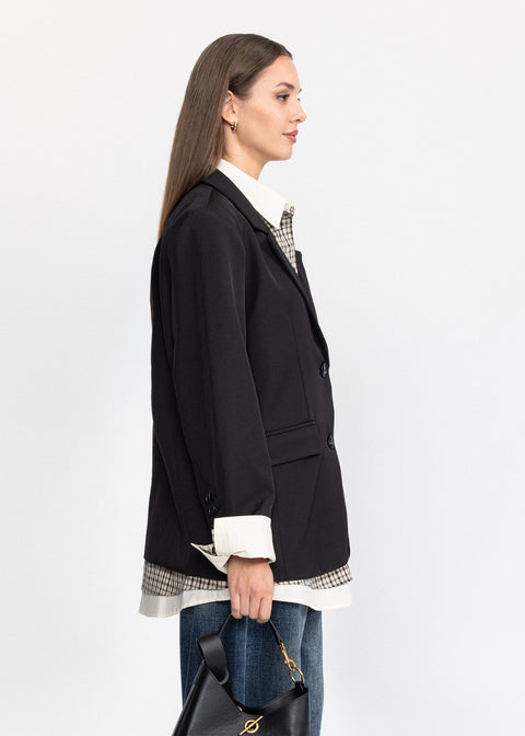 Sacou Basic cu camasa in carouri