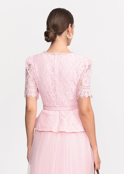 Rochie Midi eleganta din dantela si tulle