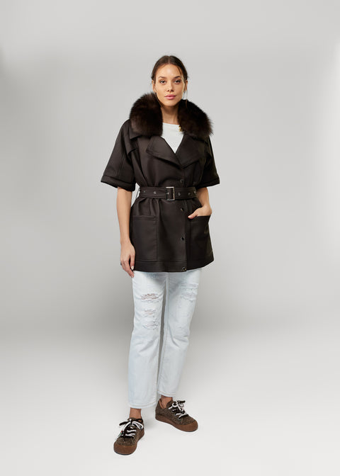 Leather Vest-Style Jacket