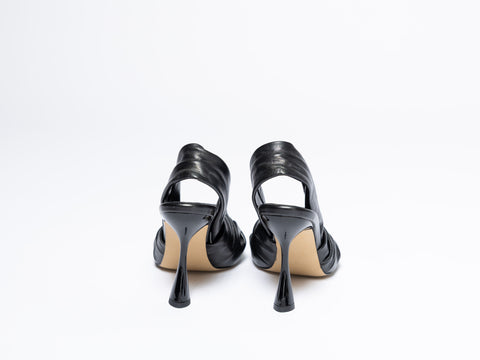 Heeled Sandals with Decorative Knot