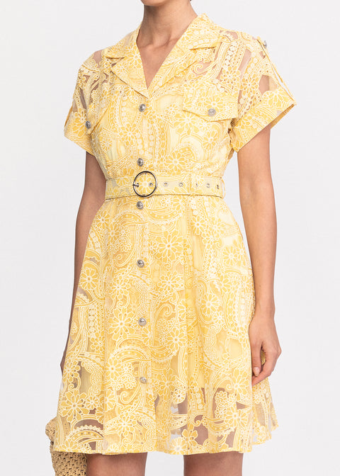 Rochie Scurta cu croiala evazata si centura decorativa