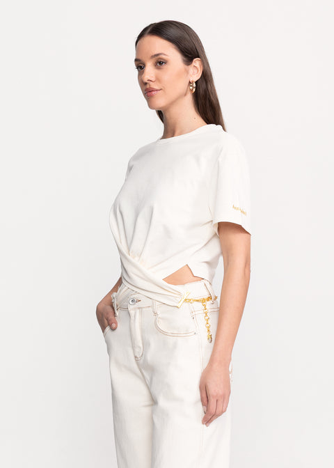 T-Shirt with Gold Chain Details