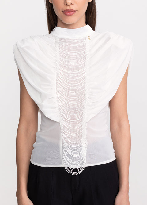 Top elegant cu drapaje