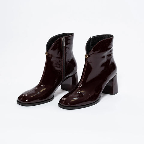 Botine Glamour din Piele Naturală Lăcuită