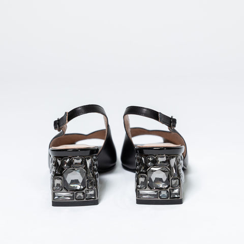 Jewel Heel Sandals with Strap