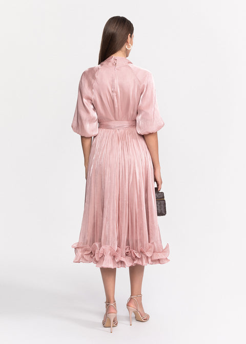 Rochie Midi din material vaporos cu croiala fluida