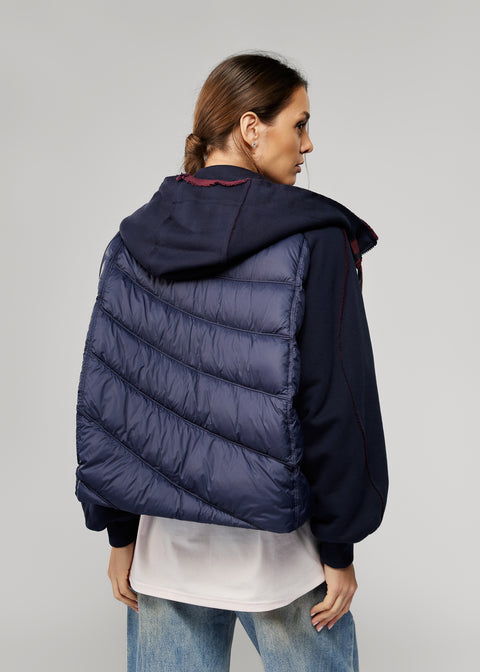 Quilted Jacket with Down Filling and Fabric Hood