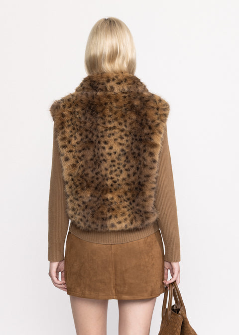 Cardigan elegant cu blana ecologica voluminoasa