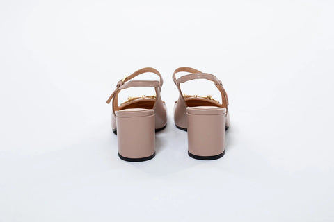 Pantofi decupati la spate,roz poudre