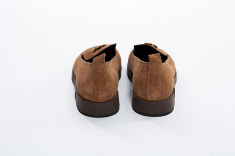 Loafers camel cu detaliu metalic - Annalafaet