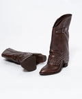 Cizme Western Rock-Chic din Piele Naturală