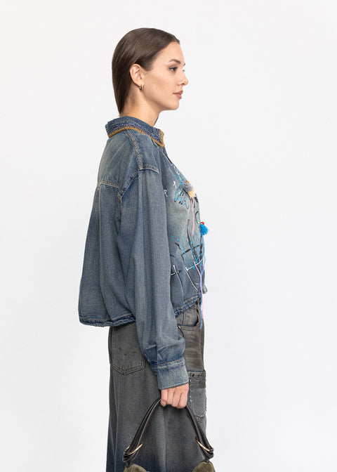Camasa Denim cu aplicatii artistice 4
