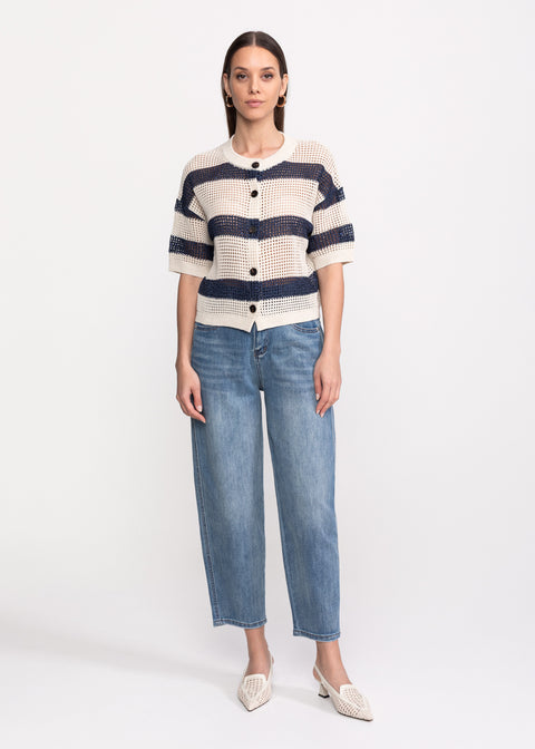 Knitted Top with Decorative Buttons