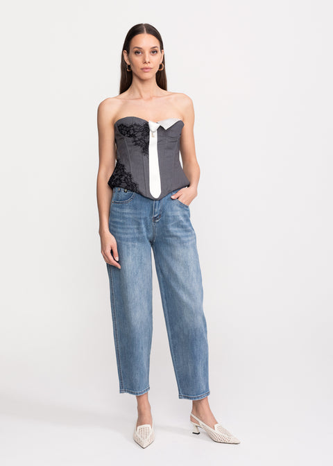 Corset cu cravata decorativa