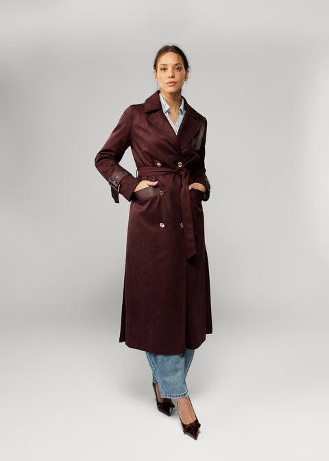 Suede Trench Coat