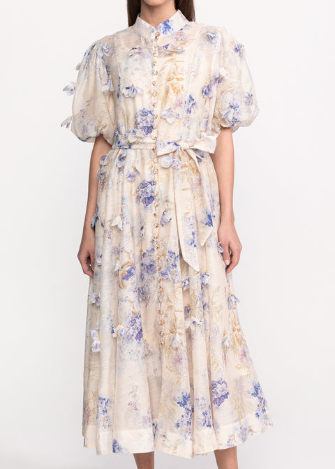 Rochie Midi cu maneci bufante