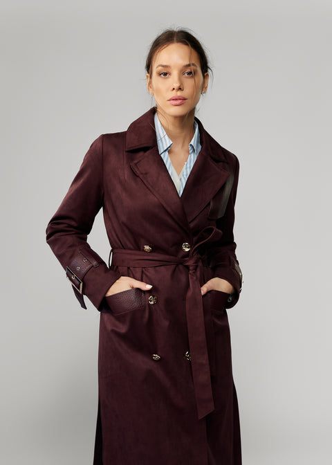 Suede Trench Coat
