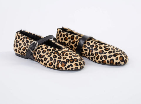 Mocasini din piele naturala leopard