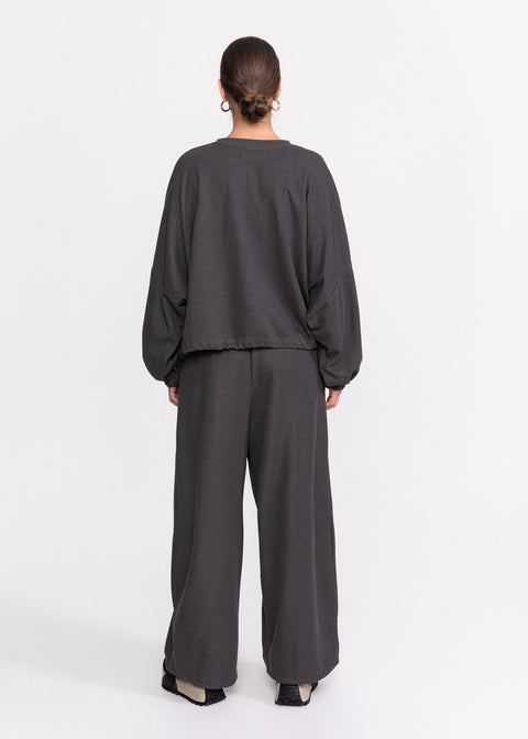 Pantaloni casual din bumbac moale si croi lejer
