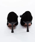 Pantofi stiletto negri cu fundă elegantă - Annalafaet