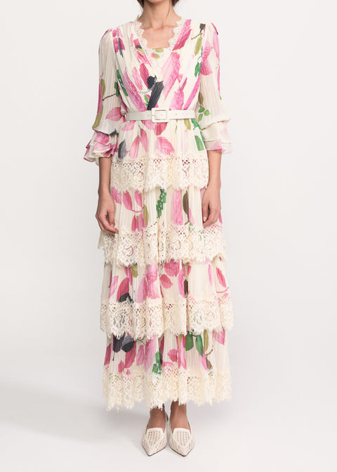 Long Floral Print Dress
