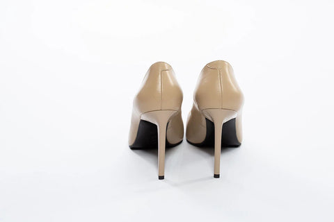 Pantofi stiletto nude cu accesoriu auriu - Annalafaet