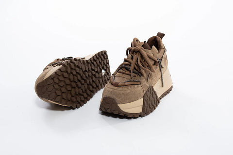 Sneaker din Piele Naturală cu Talpă Masivă