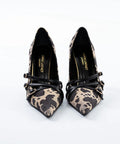 Pantofi Stiletto Animal Print cu Catarame