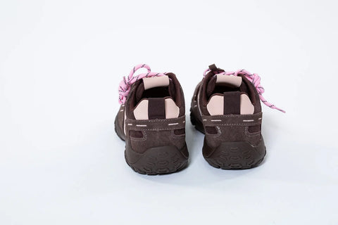 Adidași din Piele Naturală Întoarsă Maron cu Pink - Eleganță și Confort