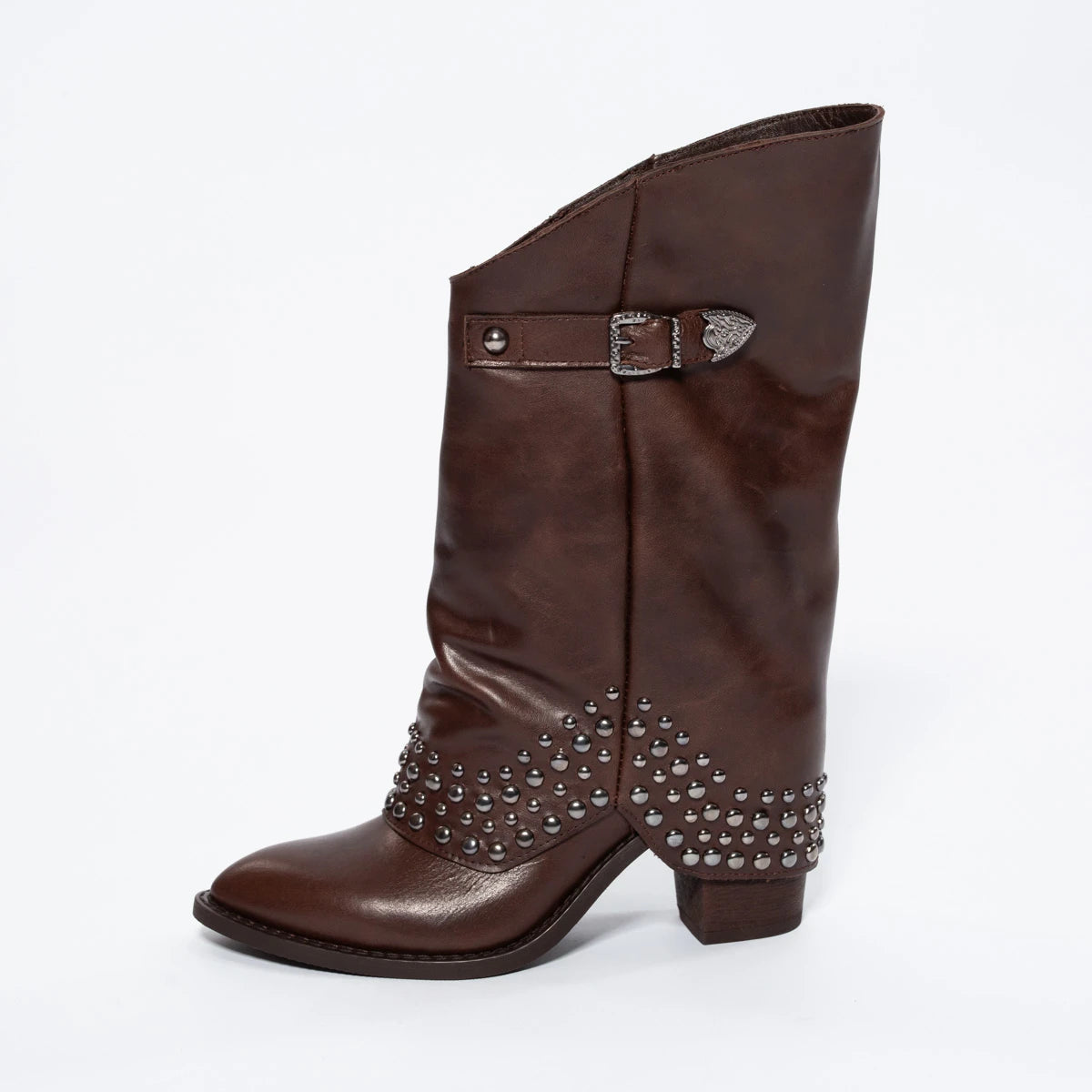 Cizme Western Rock-Chic din Piele Naturală
