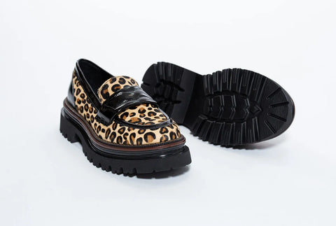 Pantofi din piele naturala,animal print