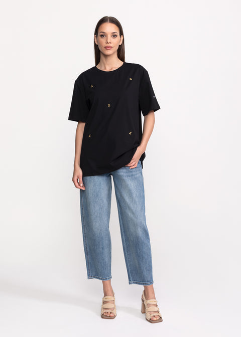 Tricou cu aplicatii in forma de cirese