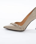 Pantofi Stiletto Elegance Bej cu Detaliu Împletit