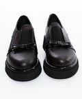 Pantofi loafers negri cu platformă discretă - Annalafaet