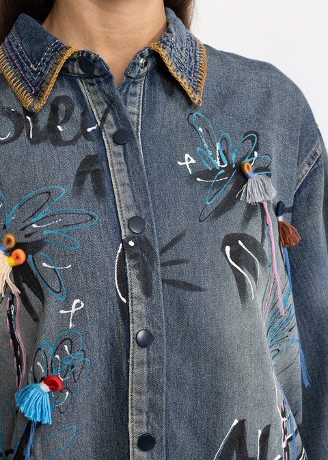 Camasa Denim cu aplicatii artistice 4
