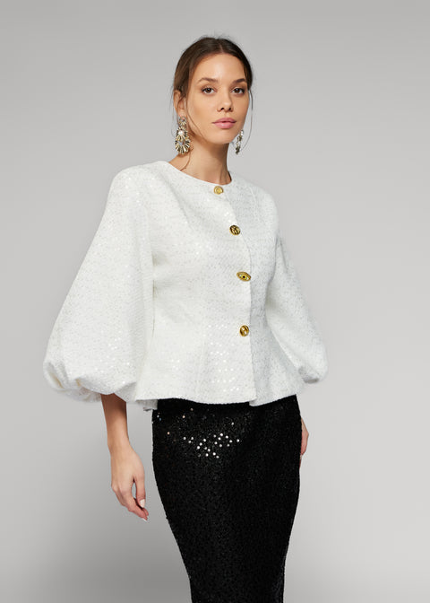 Costum cu fusta din paiete