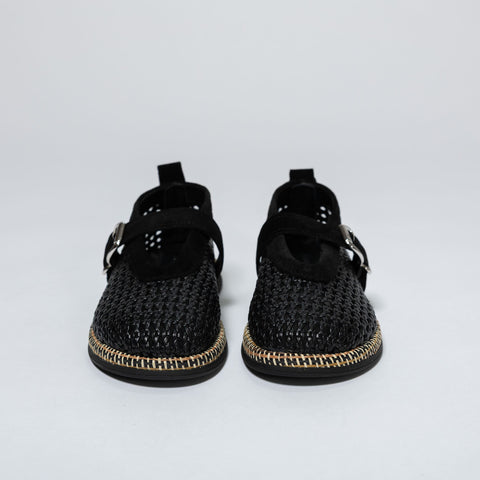 Woven Ballet Flats with Strap