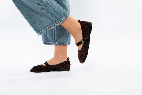 Balerini animal print cu bareta - Annalafaet