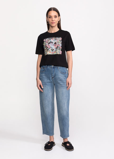 Tricou cu motive florale