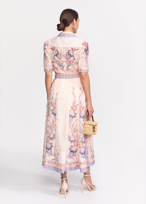 Rochie Midi cu guler clasic si maneci scurte