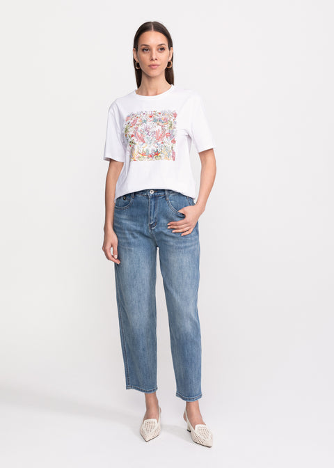Tricou cu motive florale