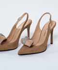 Pantofi din piele întoarsă naturală cu toc de 10 cm – eleganță atemporală și textură sofisticată