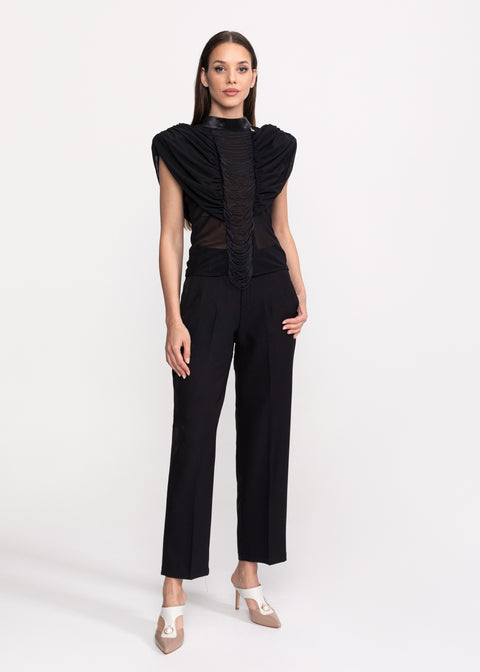 Top elegant cu drapaje