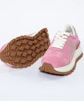 Adidași din Piele Întoarsă Naturală Roz cu Neopren - Șic & Confort